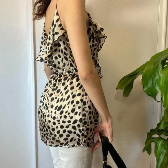 💜 Seductions Leopard Print Ruffled Tank Top - Picture 7 of 8